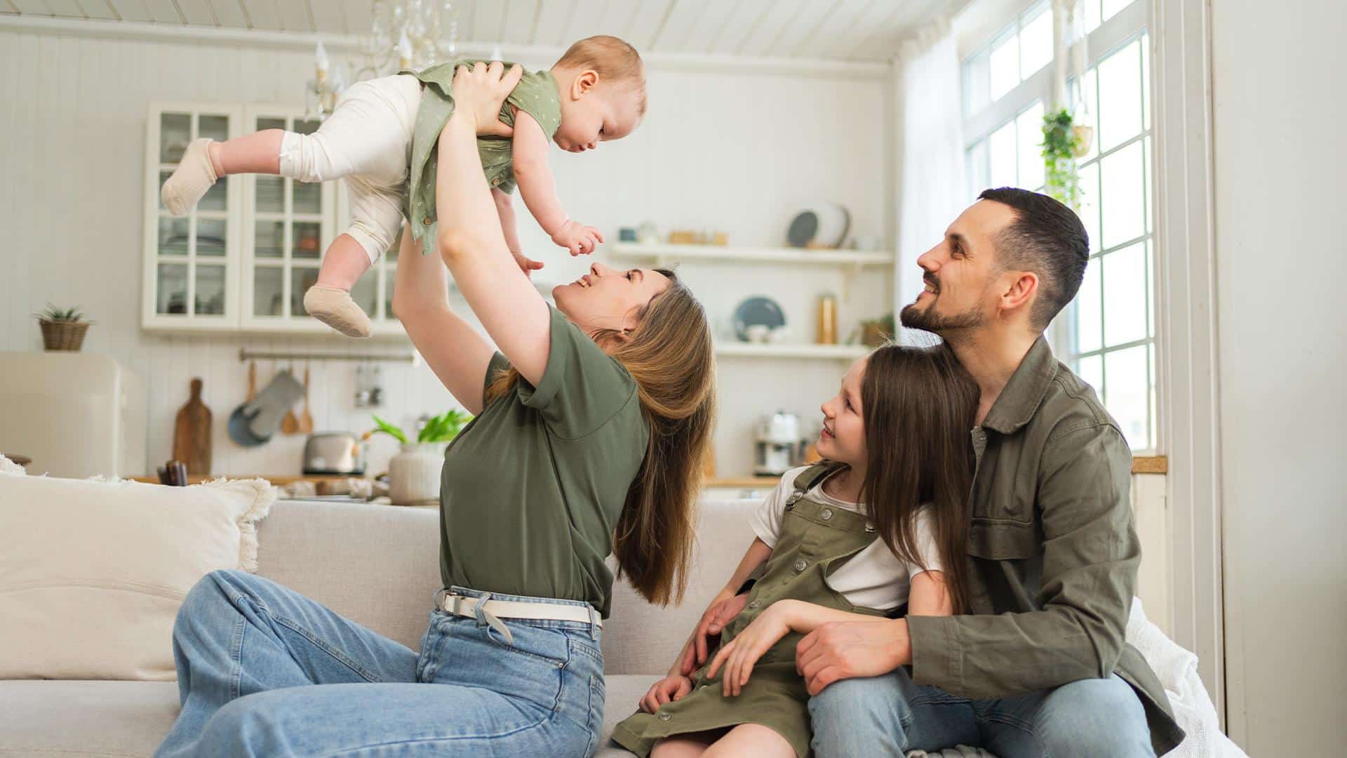 Família reunida em um momento alegre