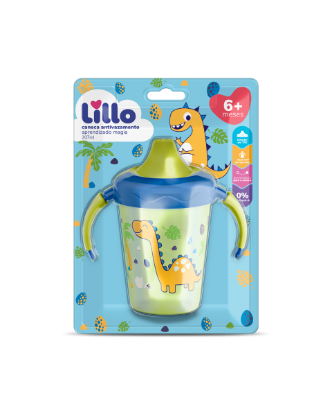 Caneca Antivazamento de Aprendizado Magia 207ml Lillo - Dinossauro
