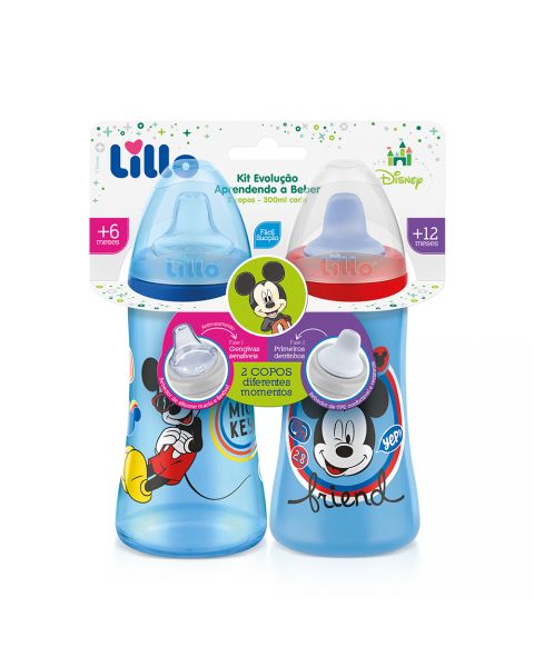 Kit com 2 Copos Colors Disney 300ml Lillo - Mickey