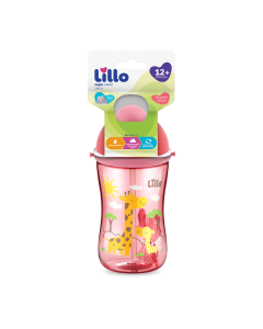 Copo Cantil com Canudo Fofurice 390ml Lillo - Rosa