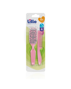 Conjunto de Escova e Pente Lillo - Rosa