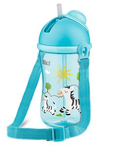 Copo Cantil com Canudo Fofurice 390ml Lillo - Azul