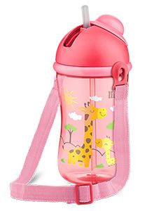 Copo Cantil com Canudo Fofurice 390ml Lillo - Rosa